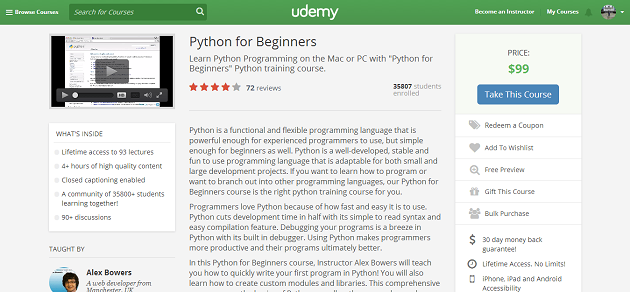 Học lập trình Python trực tuyến cơ bản và nâng cao tại Python for Beginners