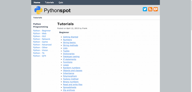 Học lập trình Python trực tuyến cơ bản và nâng cao tại Pythonspot