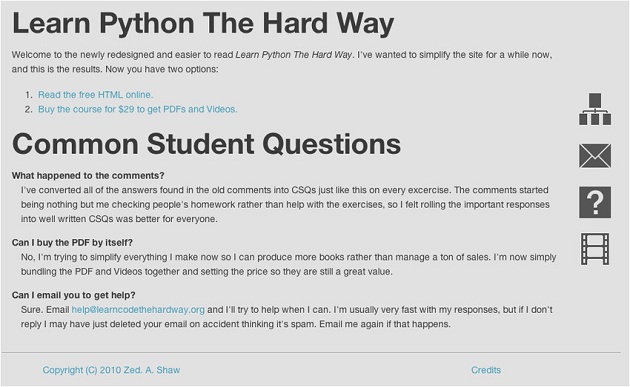 Học lập trình trực tuyến miễn phí tại Learn Python the Hard Way