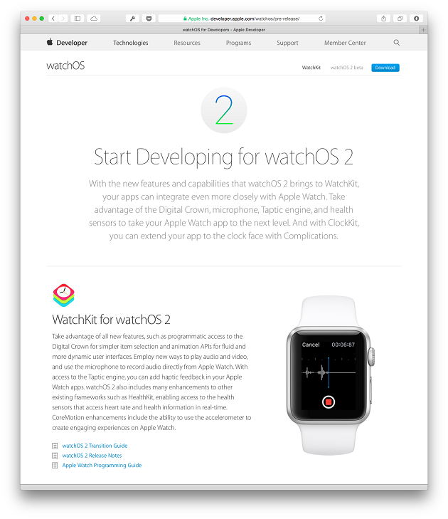 Bản cập nhật watchOS là một trong những thông báo lớn nhất tại WWDC 2015.