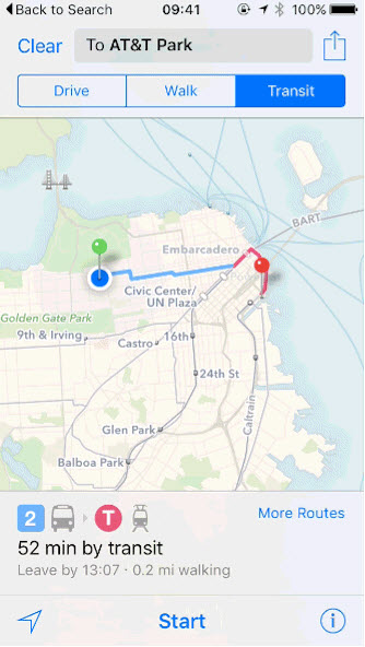 Hướng dẫn giao thông công cộng trong iOS 9