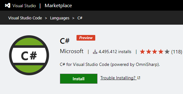 Lỗi cài đặt C# Extension trên Visual Studio Code