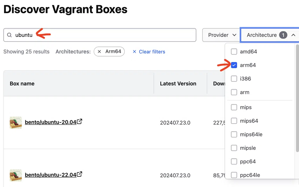 Vagrant Box Search