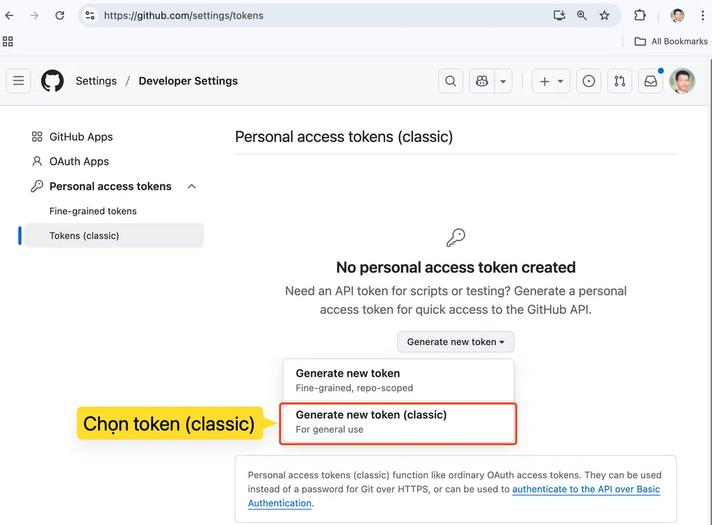 Generate classic token