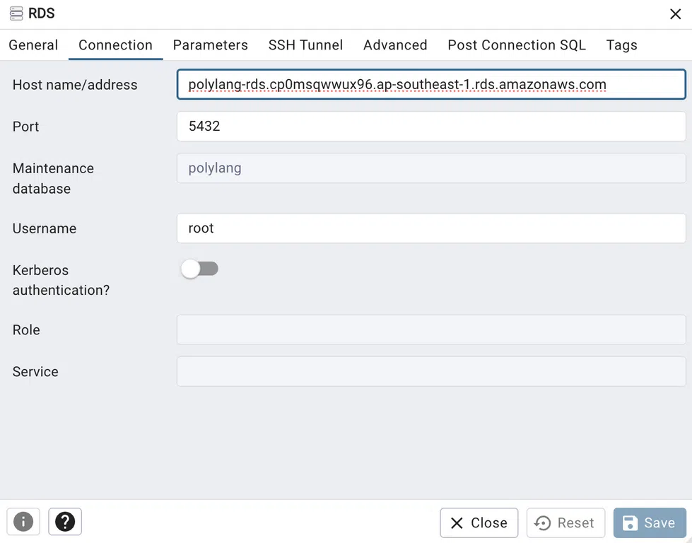 pg_admin connection 1