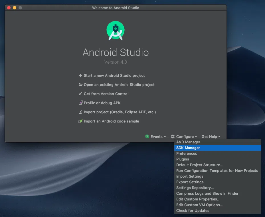 android studio for react native 1