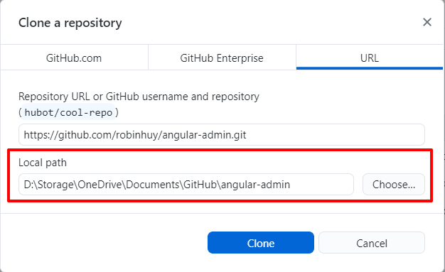 Github Desktop - Clone repository