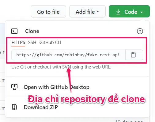 Clone repository Github