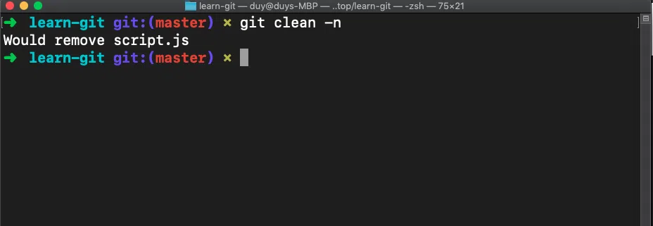 git sẽ xoá file script.js đi