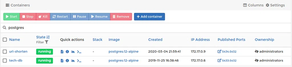 2 database cluster, mỗi cluster chạy ở một port khác nhau trên host