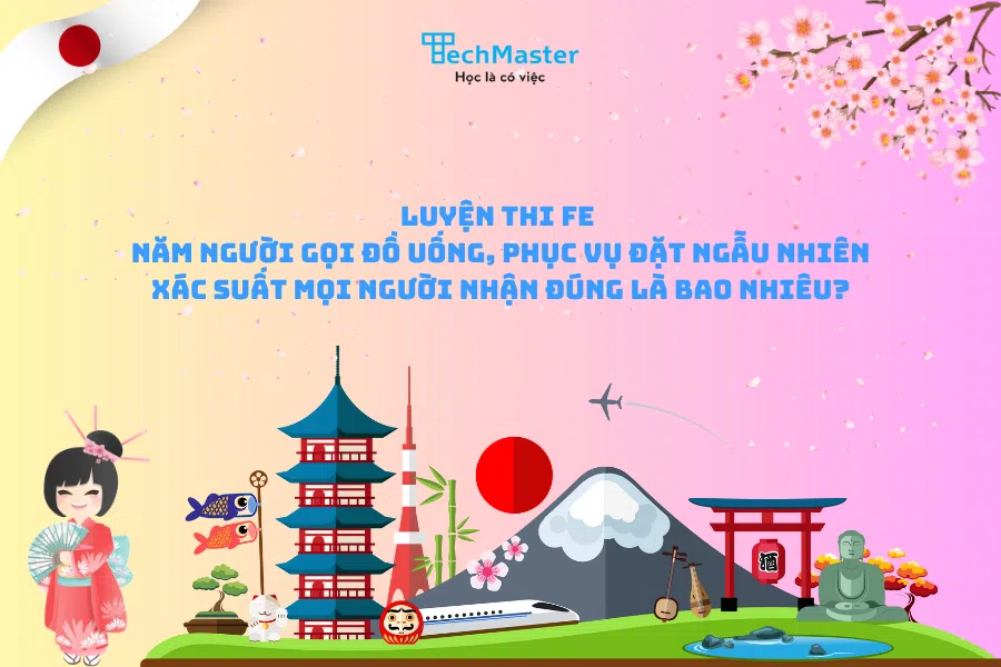 Luyện thi FE - Năm người gọi đồ uống, phục vụ đặt ngẫu nhiên. Xác suất mọi người nhận đúng là bao nhiêu?