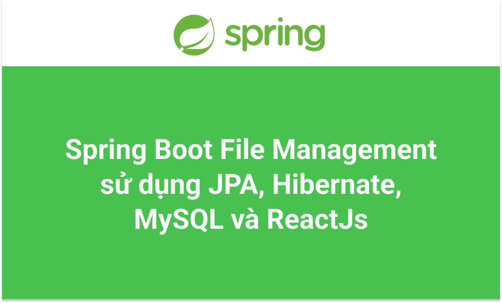 Spring Boot File Management sử dụng JPA, Hibernate, MySQL và ReactJs (1)