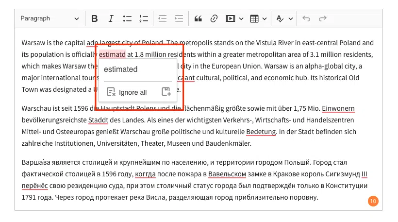 kiểm tra cú pháp ckeditor 5