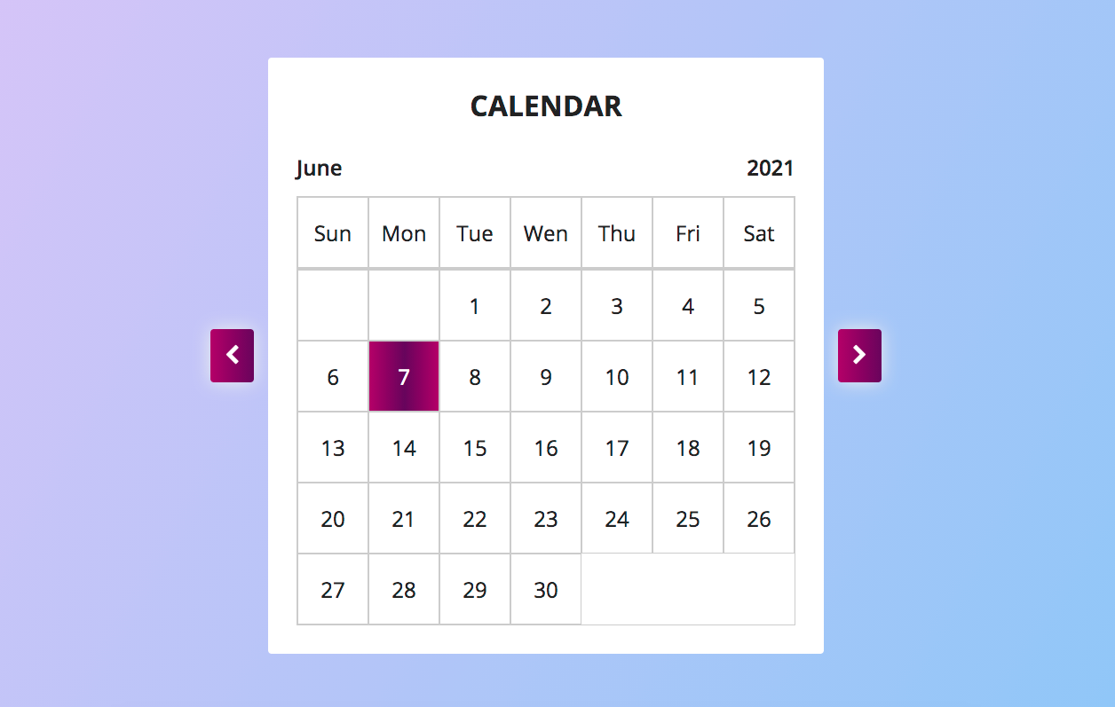 Làm ứng dụng Calendar với Javascript