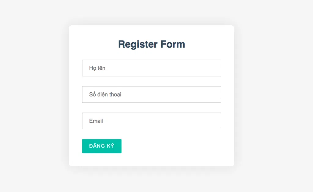 Sử dụng Javascript Form Validation