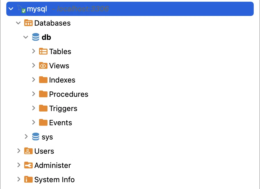 Giao diện DBeaver kết nối với mysql