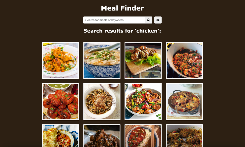 Thực hành làm ứng dụng Meal Finder API  với Javascript (Phần 1)