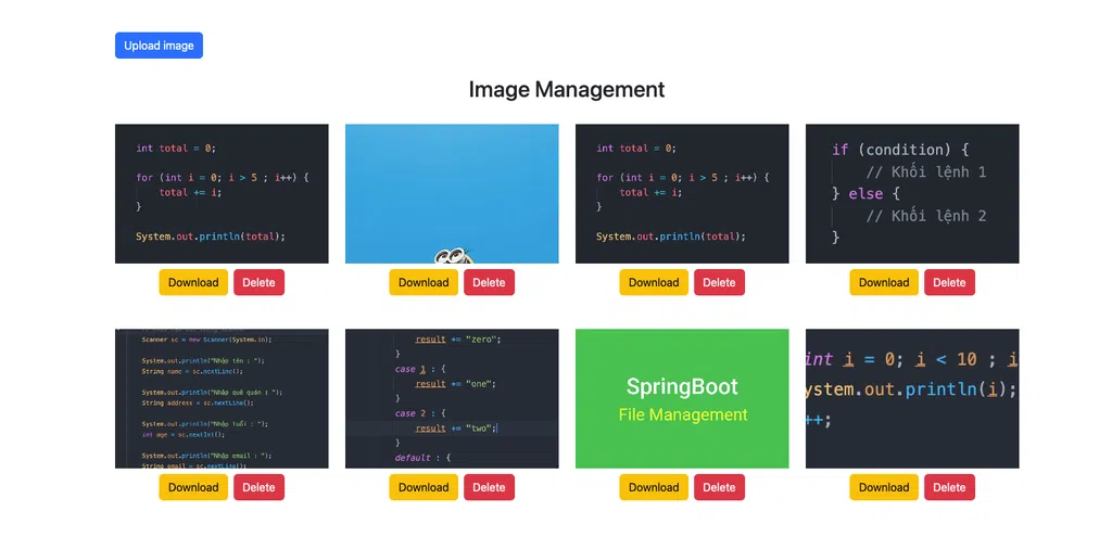 Spring Boot File Management sử dụng JPA, Hibernate, MySQL và ReactJs (2)