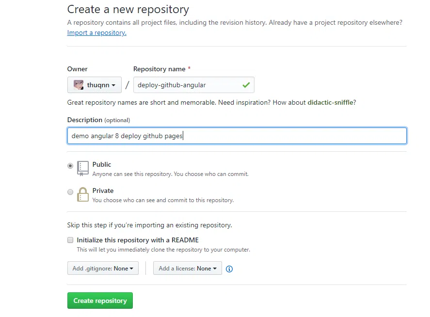 create a new repository