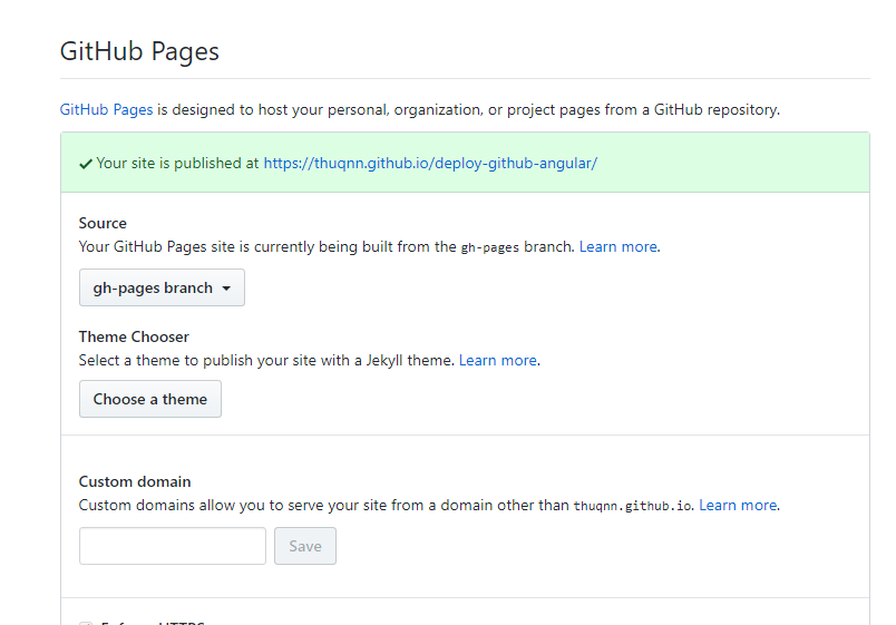 github pages link publish