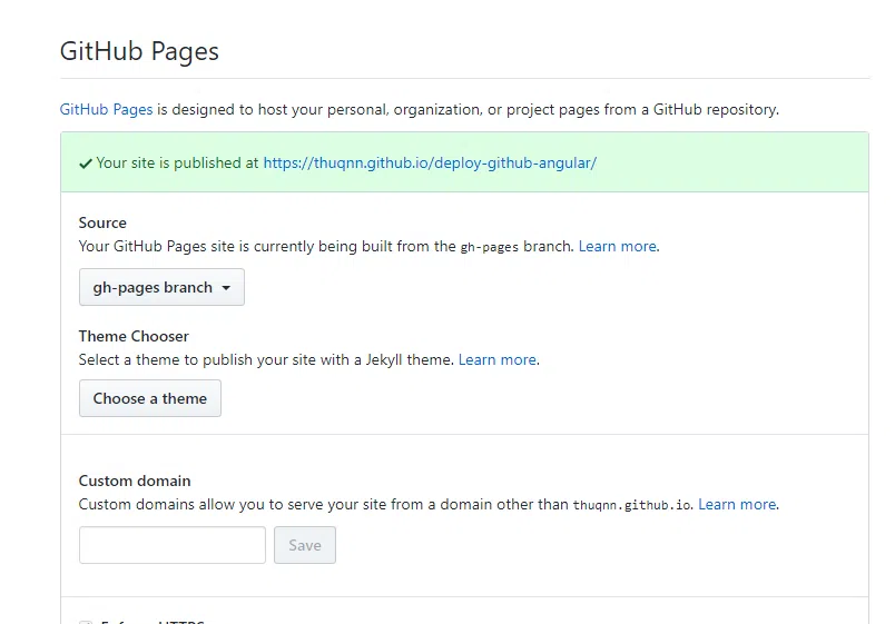 github pages link publish