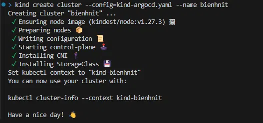 create kind cluster