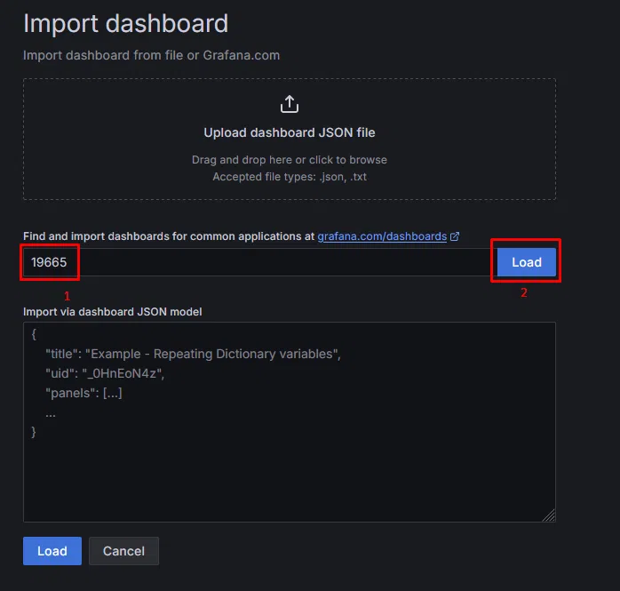Load Dashboard ID