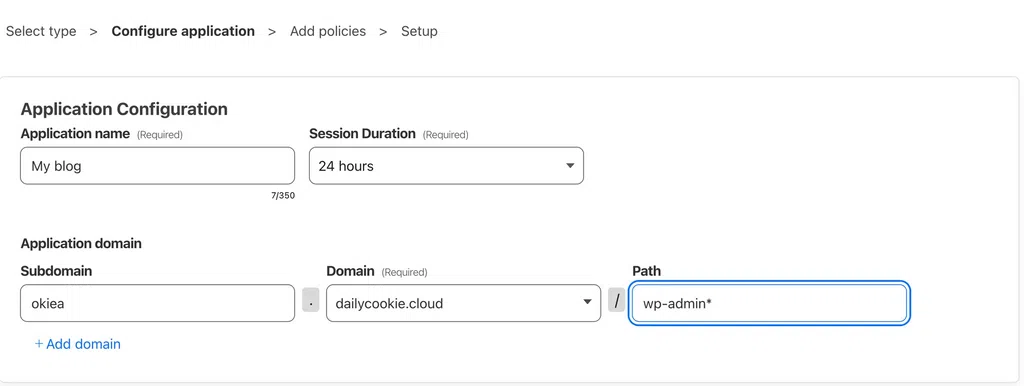 Config subdomain/path