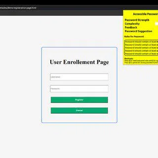 Registration – Password Strength and Rules