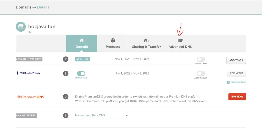 namecheap advanced dns