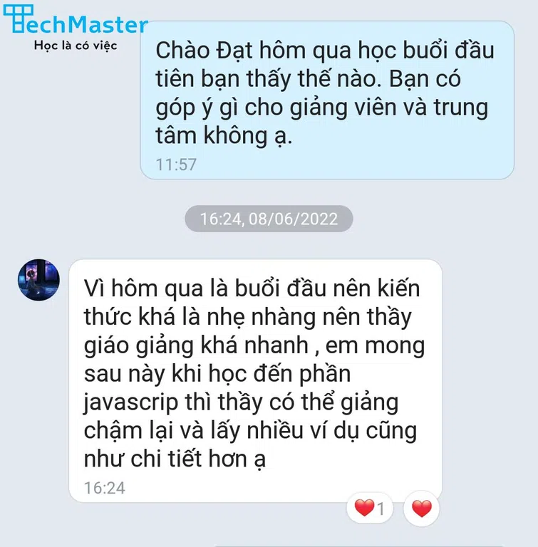 Nhận xét của học viên