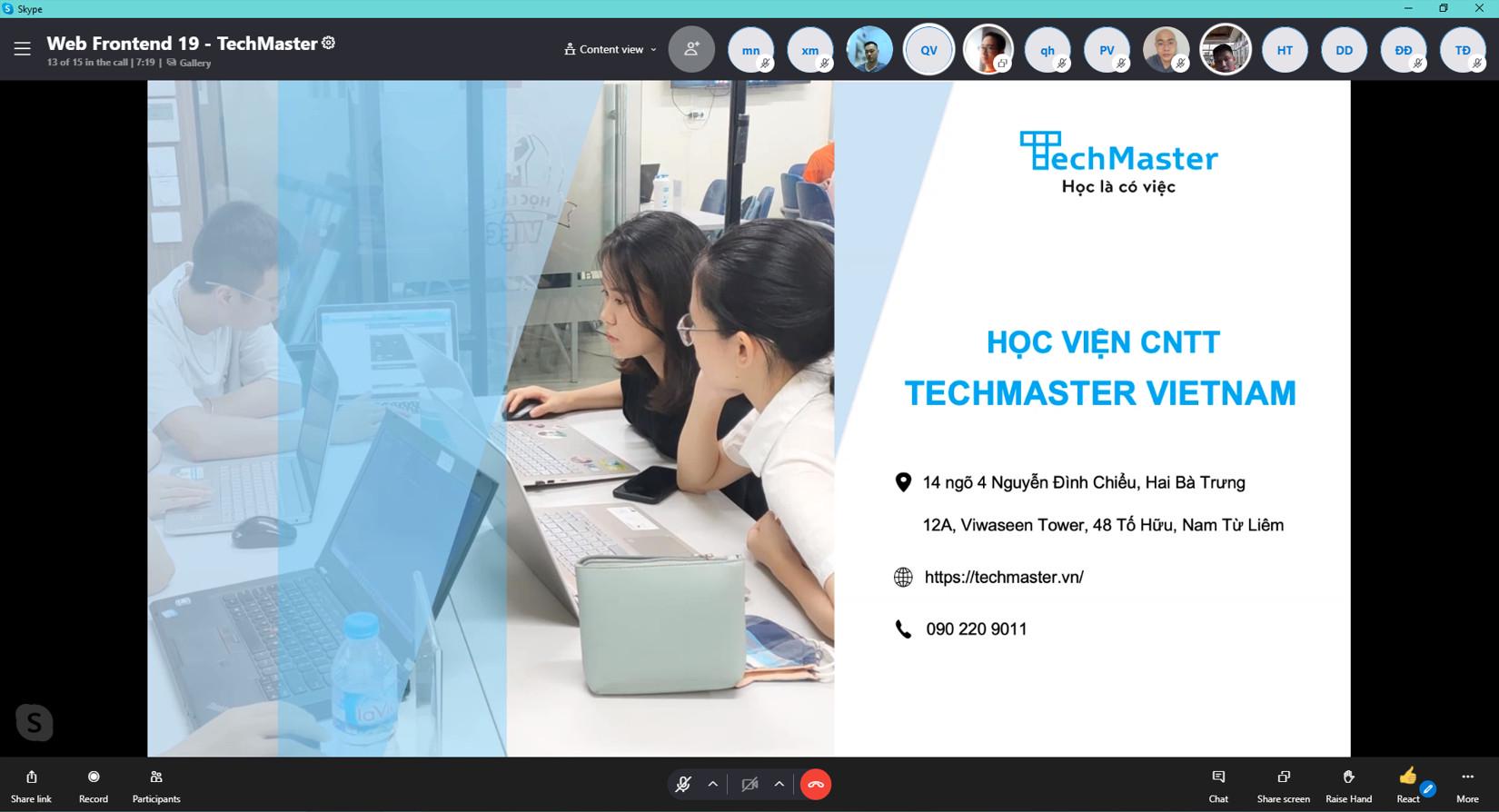 [Techmaster Vietnam] Khai giảng Lớp học Lập trình Web Front end + React.js