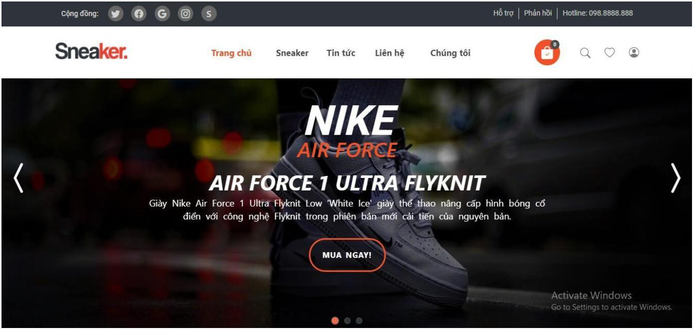 Sản phẩm học viên lớp Web: Giới thiệu trang web Sneaker - Học viên Đinh Xuân Hòa