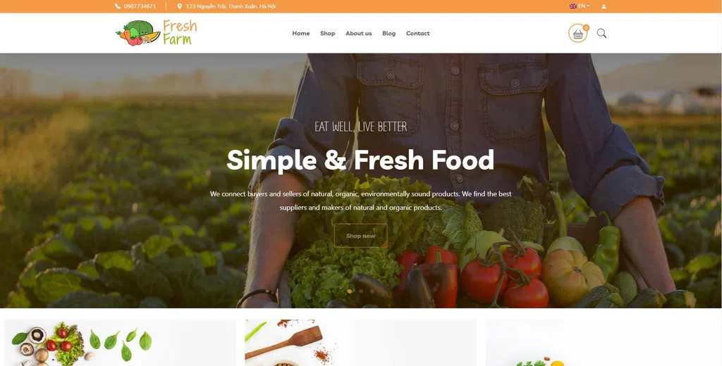 Sản phẩm học viên lớp Web: Giới thiệu trang web Fresh Farm - Học viên Nguyễn Thị Tú Anh