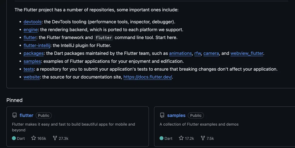 Flutter popular from github